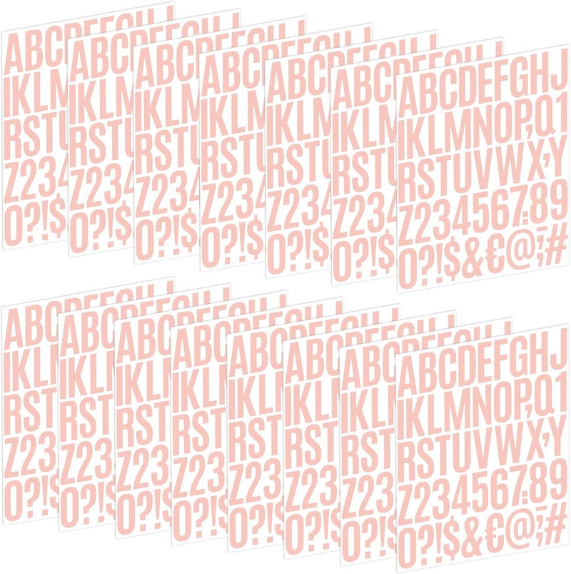 Metsyth Letter Stickers 15 Sheets 750 PCS Alphabet Number Stickers 2 Inch Vinyl Self Adhesive Stick on Letters for Water Bottles Scrapbooking Cup Mailbox Crafts Bulletin Board Classroom Decor(Pink) - Image 1